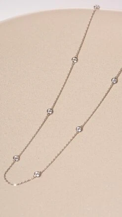 Petra Necklace White Gold Plated -Lustre Jewelry Shop Petra Necklace White Gold Plated SKSLK