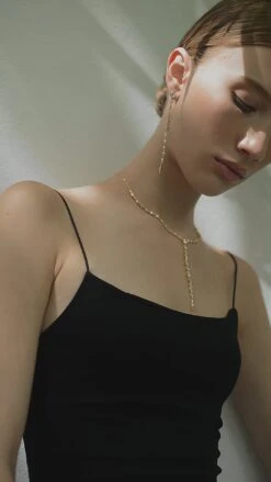 Phoenix Slim Earring 18K Gold Vermeil -Lustre Jewelry Shop Phoenix Slim Earring 18K Gold Vermeil MNS3SY