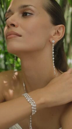 Phoenix Slim Earring White Gold Plated -Lustre Jewelry Shop Phoenix Slim Earring White Gold Plated NKJJD