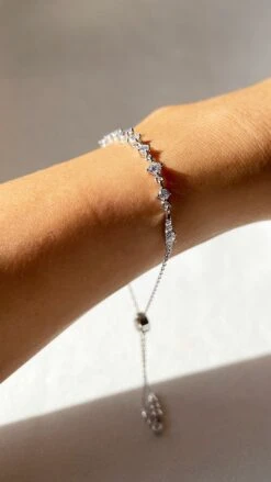 Phoenix Slim Bracelet White Gold Plated -Lustre Jewelry Shop PhoenixBraceletSlimSilver 2