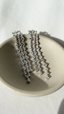 Phoenix Earring White Gold Plated -Lustre Jewelry Shop PhoenixEarring WG Still 1