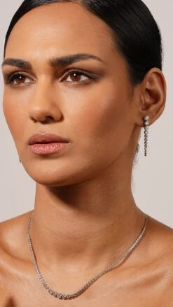 Quentin Drop Earrings White Gold Plated -Lustre Jewelry Shop QUENTIN DKJDS