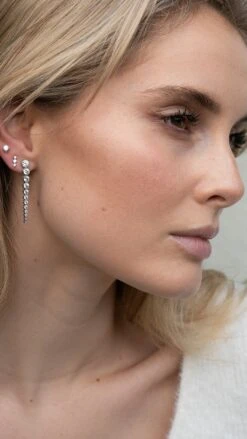 Quentin Drop Earrings White Gold Plated -Lustre Jewelry Shop QUENTIN DROP EARRINGS WHITE GOLD PLATED DIO98S