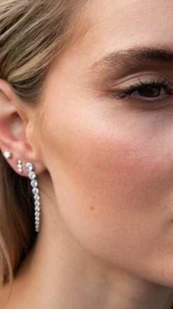 Quentin Drop Earrings White Gold Plated -Lustre Jewelry Shop QUENTIN DROP EARRINGS WHITE GOLD PLATED DOPS109