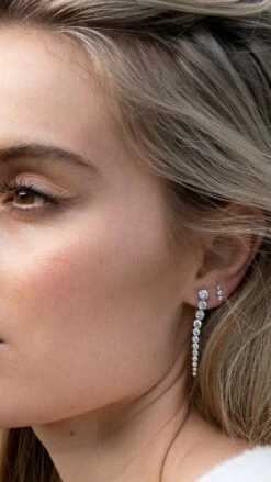 Quentin Drop Earrings White Gold Plated -Lustre Jewelry Shop QUENTIN DROP EARRINGS WHITE GOLD PLATED JKD898S