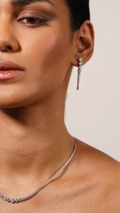 Quentin Drop Earrings White Gold Plated -Lustre Jewelry Shop QUENTIN KSJS