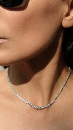 Quentin Necklace White Gold Plated -Lustre Jewelry Shop Quentin Necklace Silver HJSH88A