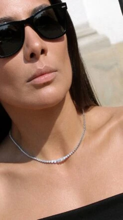 Quentin Necklace White Gold Plated -Lustre Jewelry Shop Quentin Necklace Silver JSJHJSH