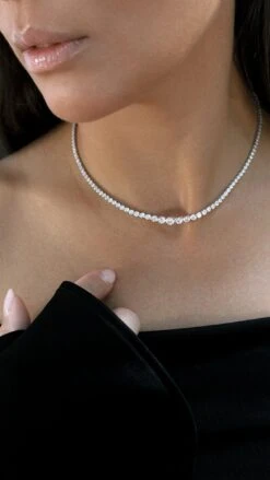 Quentin Necklace White Gold Plated -Lustre Jewelry Shop Quentin Necklace Silver KSKSA11