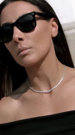 Quentin Necklace White Gold Plated -Lustre Jewelry Shop Quentin Necklace Silver SK8A9