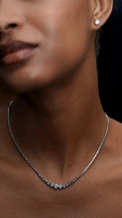 Quentin Necklace White Gold Plated -Lustre Jewelry Shop Quentin Necklace White Gold Plated 7USUSA