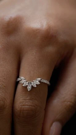 Suriya Ring Jacket White Gold Plated -Lustre Jewelry Shop Rachel Marquise Ring Jacket White Gold Plated 898IUS