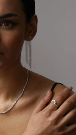 Suriya Ring Jacket White Gold Plated -Lustre Jewelry Shop Rachel Marquise Ring Jacket White Gold Plated 89S9JK