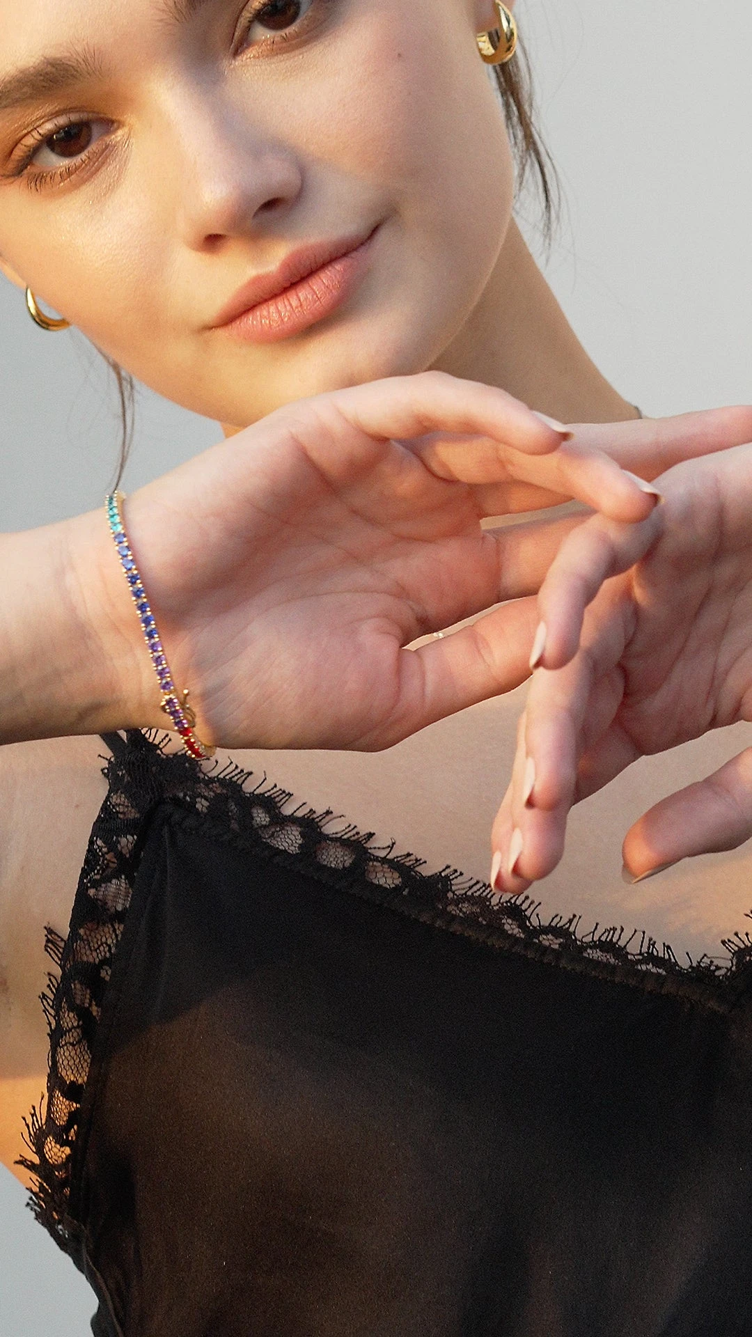 Rainbow Tennis Bracelet 18K Gold Vermeil 4 Rainbow Tennis Bracelet 18K Gold Vermeil - Image 2