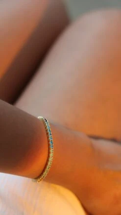 Rainbow Tennis Bracelet 18K Gold Vermeil 23 Rainbow Tennis Bracelet 18K Gold Vermeil -Lustre Jewelry Shop RainbowTennisBracelet123