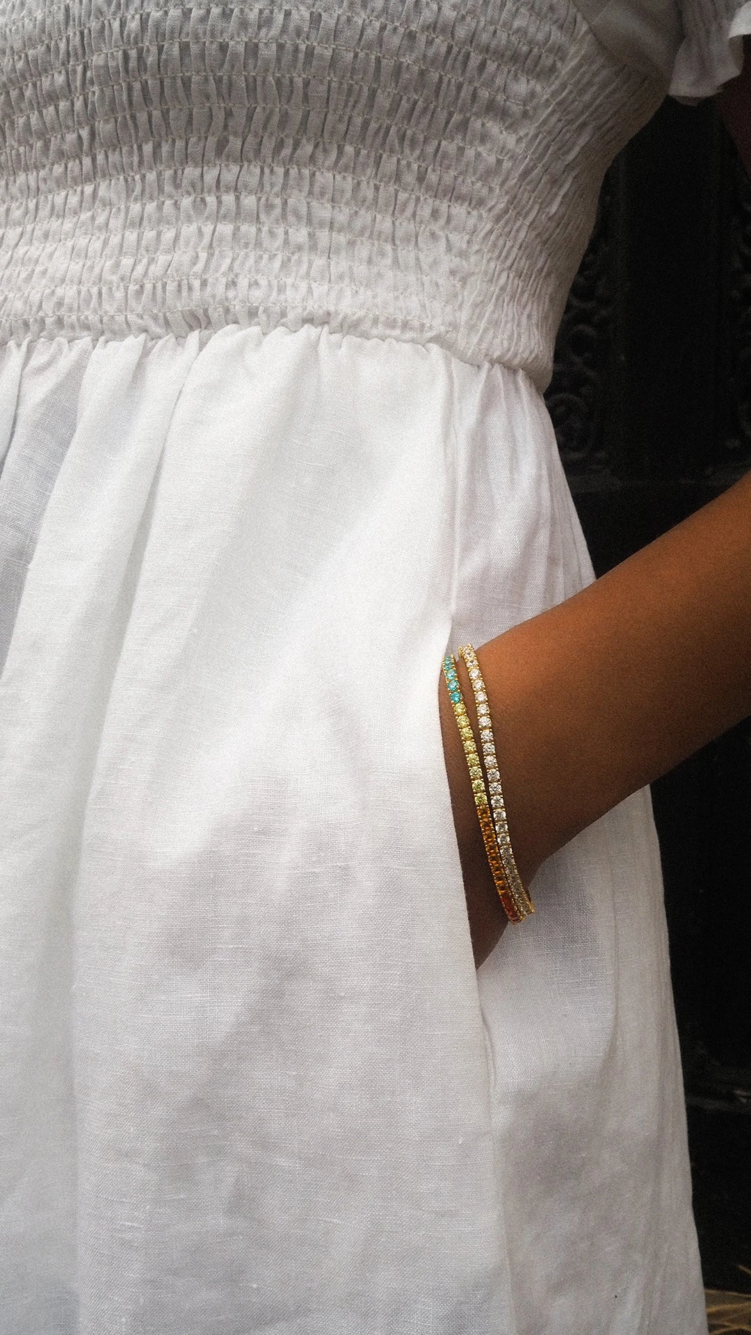 Rainbow Tennis Bracelet 18K Gold Vermeil 3 Rainbow Tennis Bracelet 18K Gold Vermeil