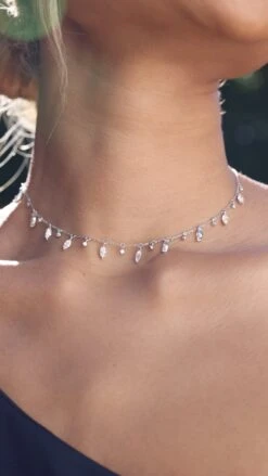 Ramy Necklace White Gold Plated -Lustre Jewelry Shop Ramy Necklace White Gold Plated 90dslee