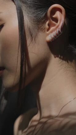 Rocco Ear Climber White Gold Plated -Lustre Jewelry Shop Rocco Ear Climber Silver 9D9DSS