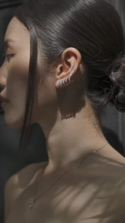 Rocco Ear Climber White Gold Plated -Lustre Jewelry Shop Rocco Ear Climber Silver D99SSA