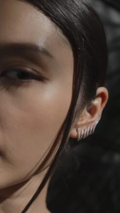 Rocco Ear Climber White Gold Plated -Lustre Jewelry Shop Rocco Ear Climber Silver E9E9