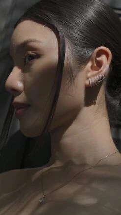 Rocco Ear Climber White Gold Plated -Lustre Jewelry Shop Rocco Ear Climber Silver LKLAAS