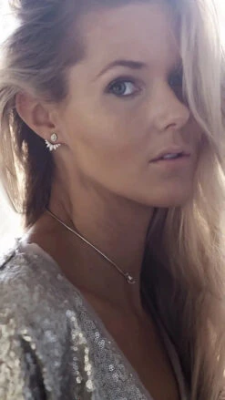 Suriya Ear Jackets White Gold Plated