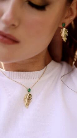 Sabal Necklace 18K Gold Vermeil -Lustre Jewelry Shop Sabal Necklace 18K Gold Vermeil 89IUKJS