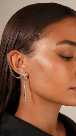 Sargas Ear Cuff White Gold Plated