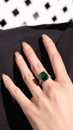 Tatum Emerald Cocktail Ring White Gold Plated -Lustre Jewelry Shop Screenshot2022 02 04at10.36.13pm