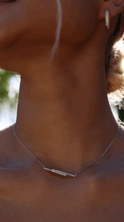 Jaena Necklace White Gold Plated