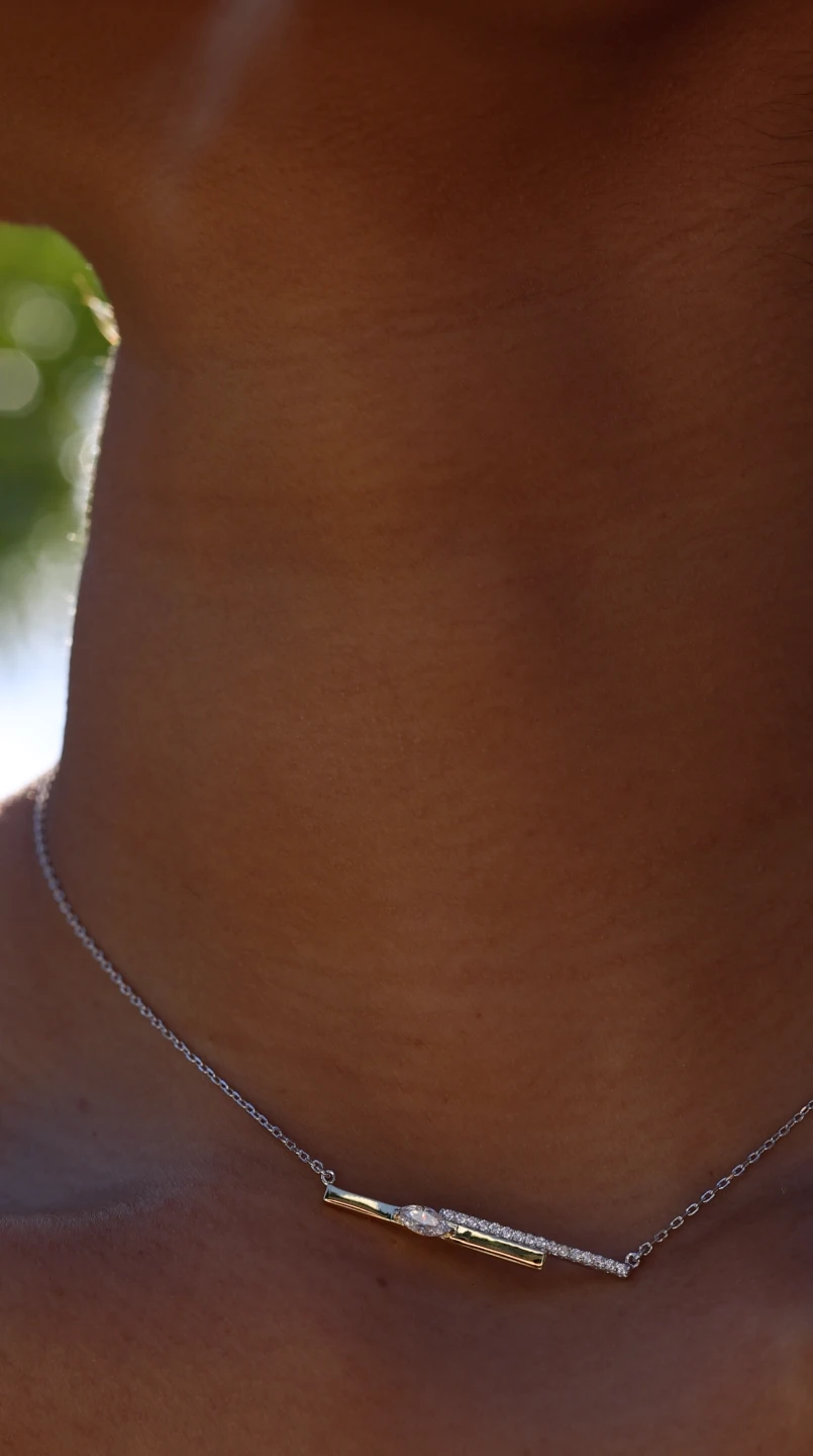 Jaena Necklace White Gold Plated 6 Jaena Necklace White Gold Plated - Image 4