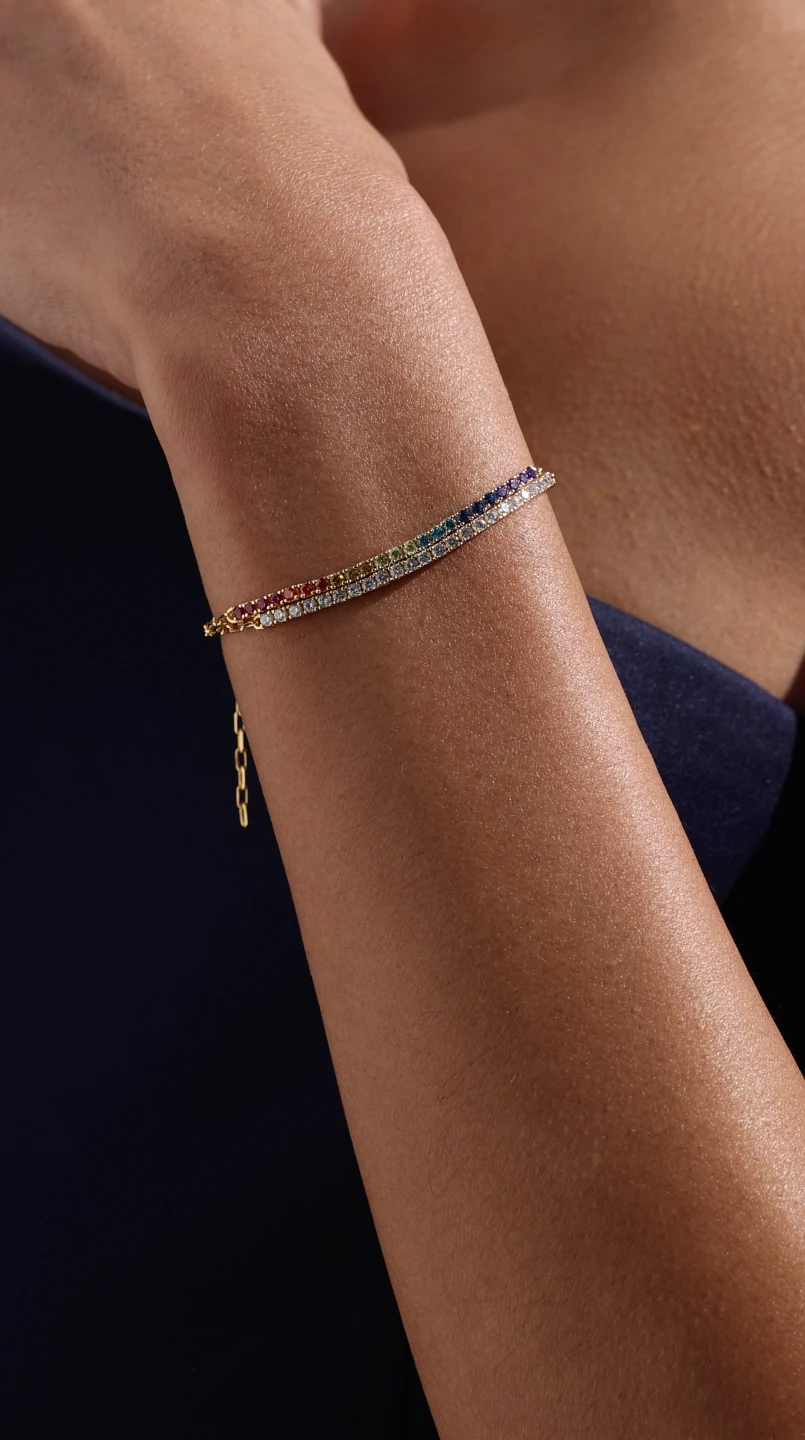 Aimee Rainbow Bracelet 18K Gold Vermeil 5 Aimee Rainbow Bracelet 18K Gold Vermeil - Image 3