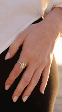 Luella Canary Pear Borderset Ring White Gold Plated -Lustre Jewelry Shop Screenshot2022 02 07at2.15.26pm