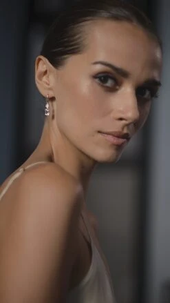 Shannon White Emerald Euro Back Earrings White Gold Plated -Lustre Jewelry Shop Shannon White Emerald Euro Back Earrings XJKX