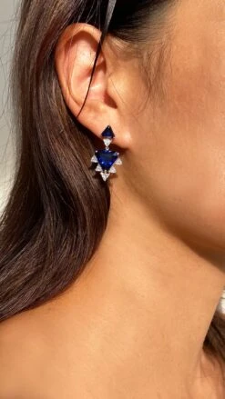 Syilx Sapphire Drops White Gold Plated -Lustre Jewelry Shop SilyxDrops SA LS1