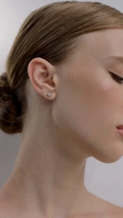 Simple Single Round Stud White Gold Plated -Lustre Jewelry Shop Simple Single Round Stud White Gold Plated JKU9D