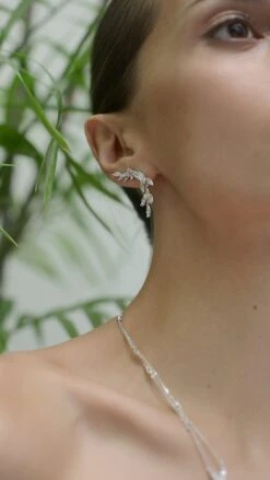 Skylar Earrings White Gold Plated -Lustre Jewelry Shop Skylar Earrings White Gold Plated DUIS