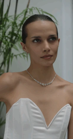 Skylar Necklace White Gold Plated -Lustre Jewelry Shop SkylarNecklaceSilver1