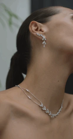 Skylar Necklace White Gold Plated -Lustre Jewelry Shop SkylarNecklaceSilver2