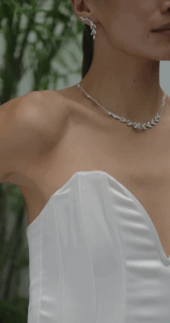 Skylar Necklace White Gold Plated -Lustre Jewelry Shop SkylarNecklaceSilver3