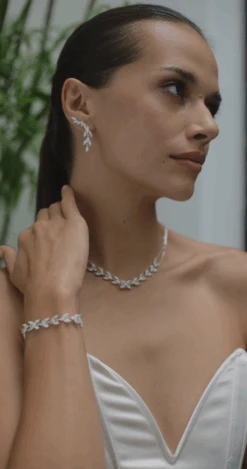 Skylar Necklace White Gold Plated -Lustre Jewelry Shop SkylarNecklaceSilver4