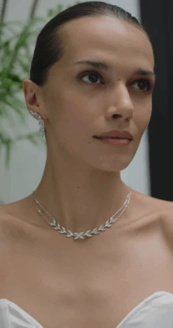 Skylar Necklace White Gold Plated -Lustre Jewelry Shop SkylarNecklaceSilver7