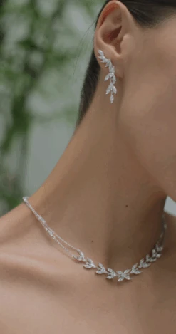 Skylar Necklace White Gold Plated -Lustre Jewelry Shop SkylarNecklaceSilver8