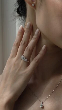 Cecile Necklace 9K White Gold -Lustre Jewelry Shop Solana Ring Silver nnnhs dc357a0e 0bb9 4779 80d2 71561006cef4