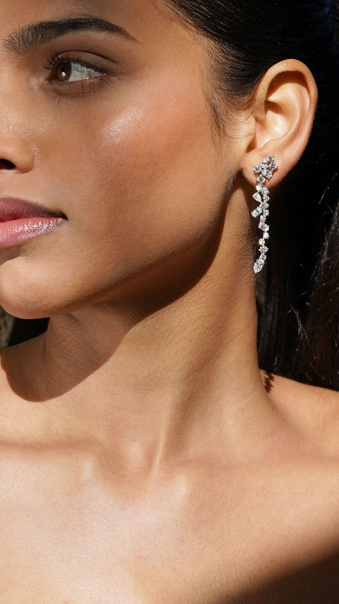 Solange Earrings White Gold Plated 3 Solange Earrings White Gold Plated