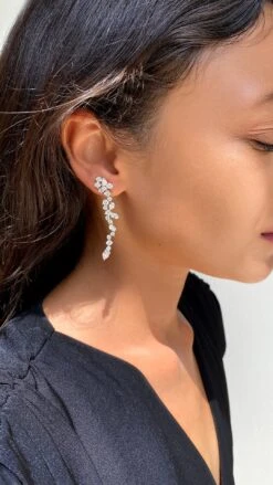 Solange Earrings White Gold Plated 10 Solange Earrings White Gold Plated -Lustre Jewelry Shop SolangeEarrings LS