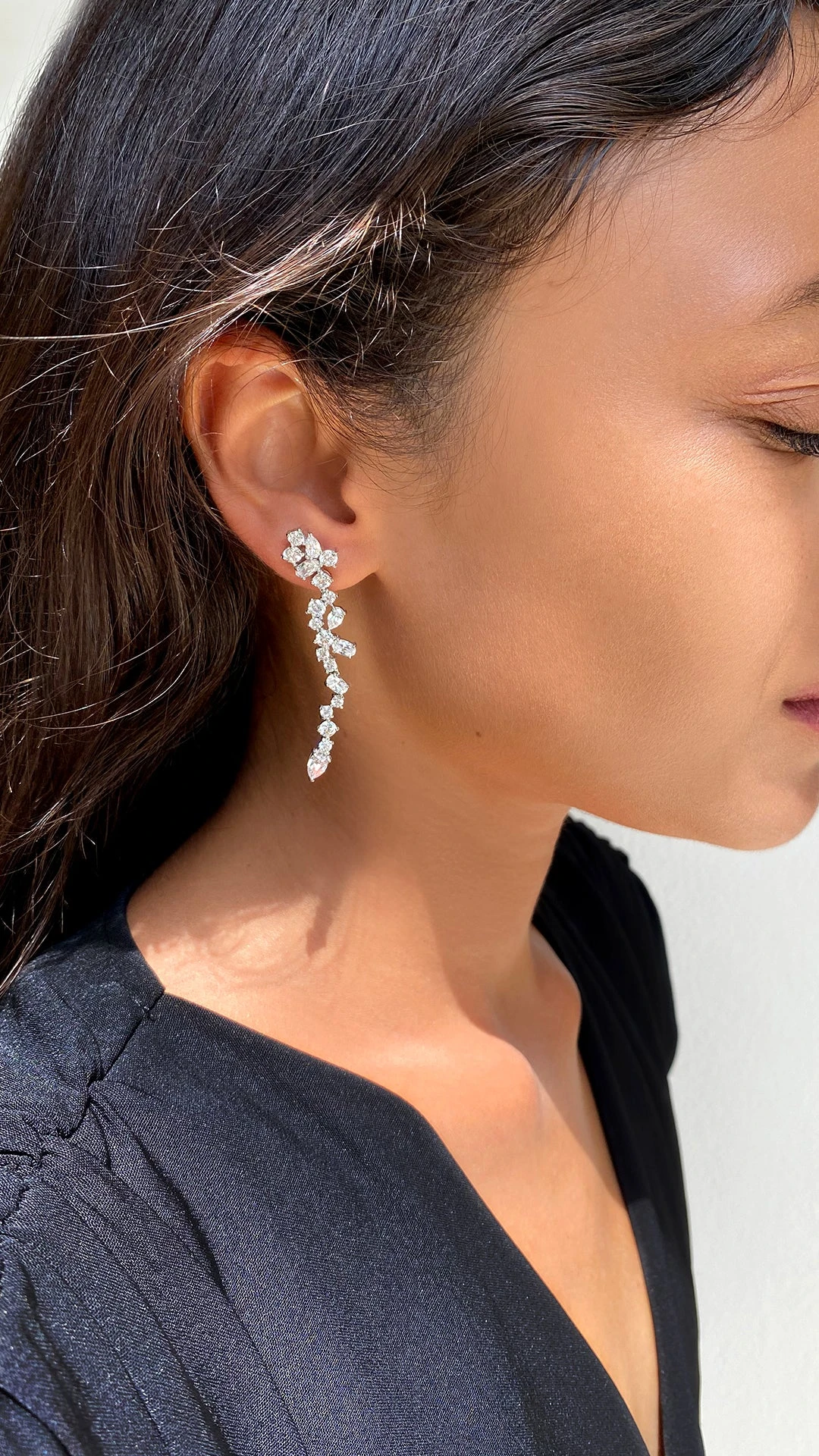 Solange Earrings White Gold Plated 6 Solange Earrings White Gold Plated - Image 4