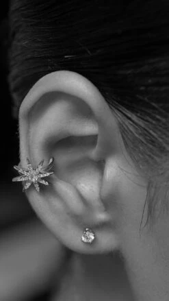 Stella Cuff White Gold Plated -Lustre Jewelry Shop Stella Cuff White Gold Plated 89DS