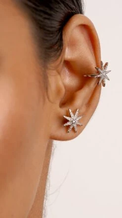 Stella Cuff White Gold Plated -Lustre Jewelry Shop Stella Cuff White Gold Plated UIUSS