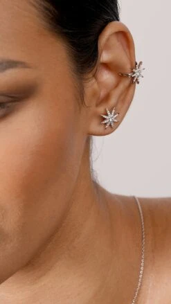 Vega Studs White Gold Plated -Lustre Jewelry Shop Stella Cuff White Gold Plated VEGA KSSK